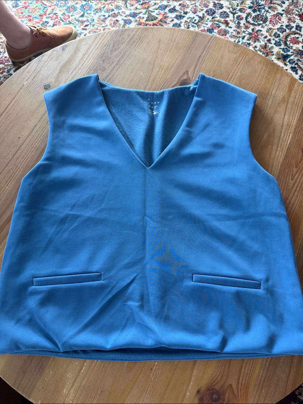 a new day Blue V-Neck Sleeveless Shell Top Vest